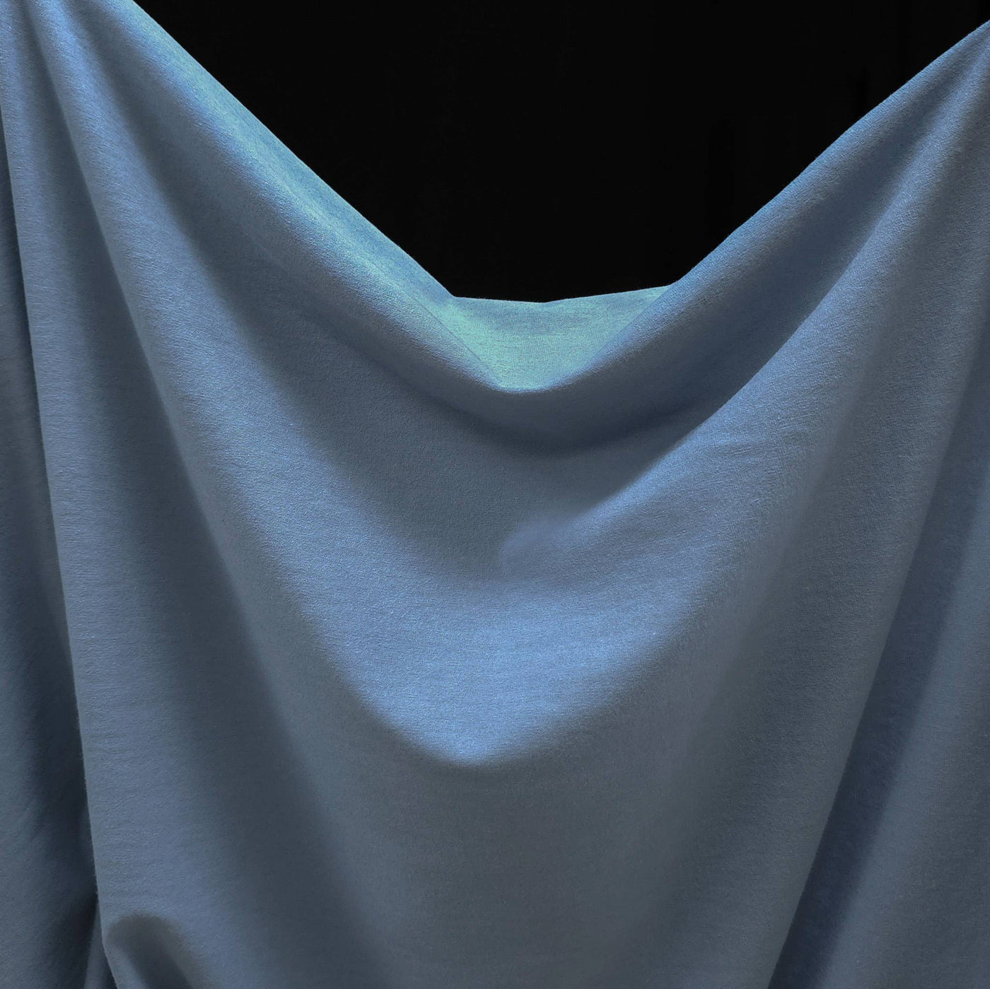 Lightweight Cotton & Bamboo Jersey Fabric | Steel Blue