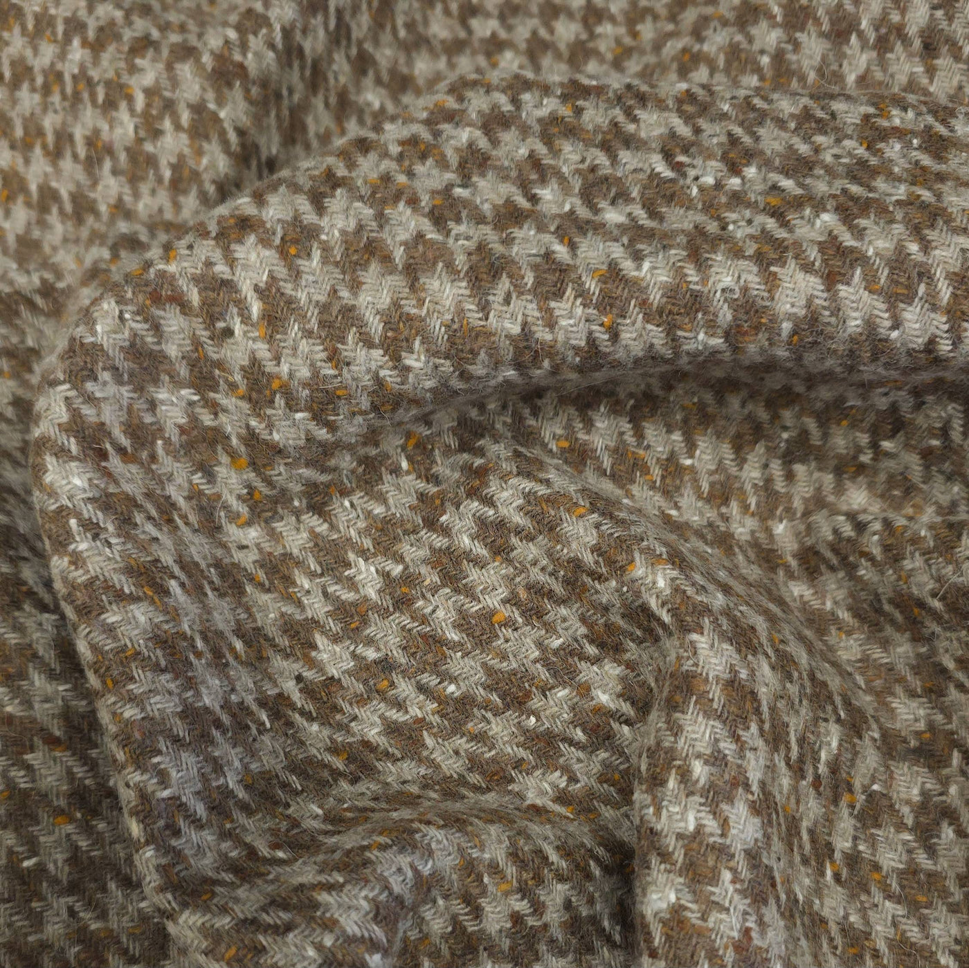 Wool Blend | Large Houndstooth | Brown