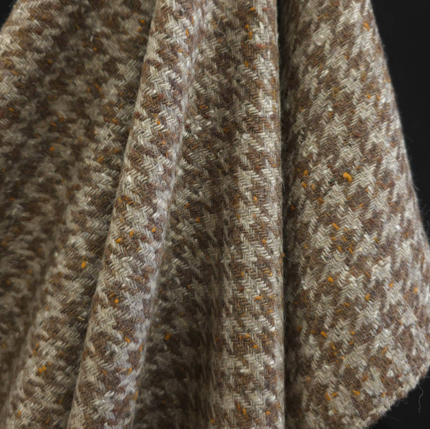 Wool Blend | Large Houndstooth | Brown