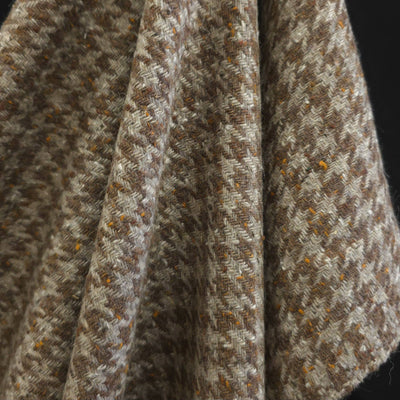 Wool Blend | Large Houndstooth | Brown