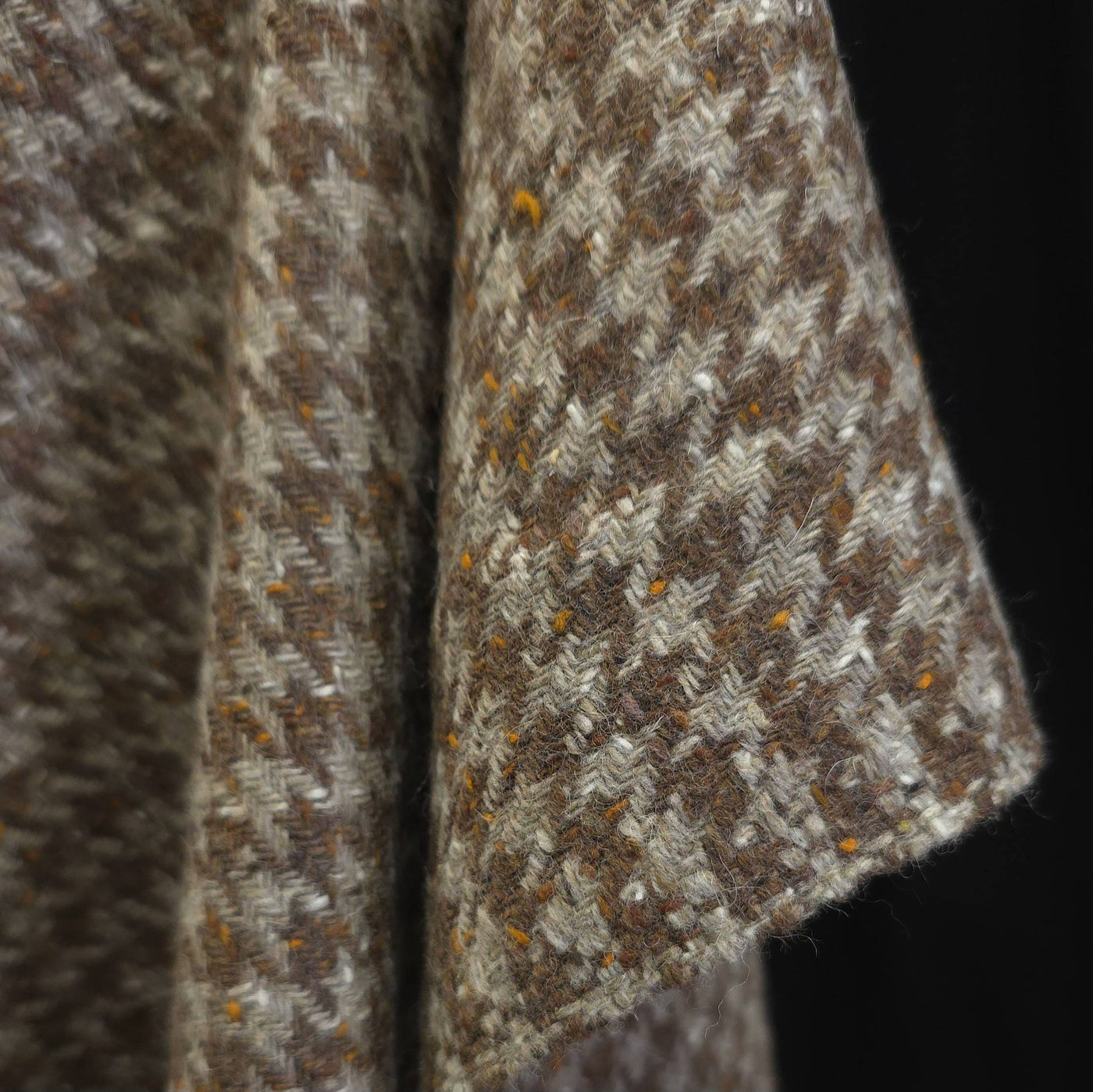 Wool Blend | Large Houndstooth | Brown