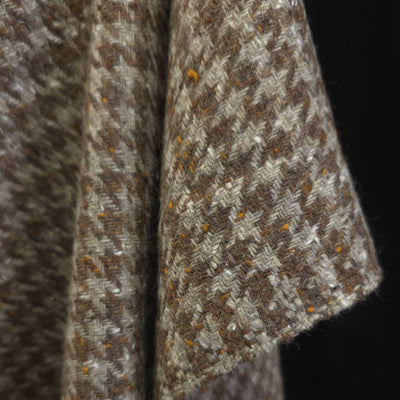 Wool Blend | Large Houndstooth | Brown