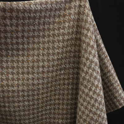 Wool Blend | Large Houndstooth | Brown