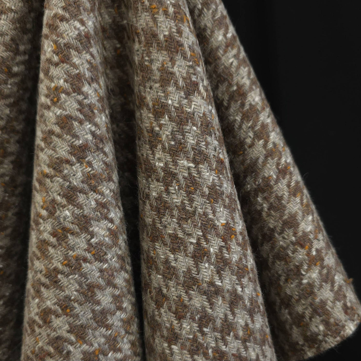 Wool Blend | Large Houndstooth | Brown