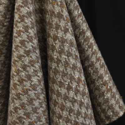 Wool Blend | Large Houndstooth | Brown