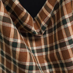 Check Wool Blend | Brown & Green Plaid
