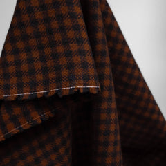100% Wool Coating | Rust & Black Small Check