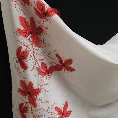 Embroidered Cotton with Floral Appliqué 