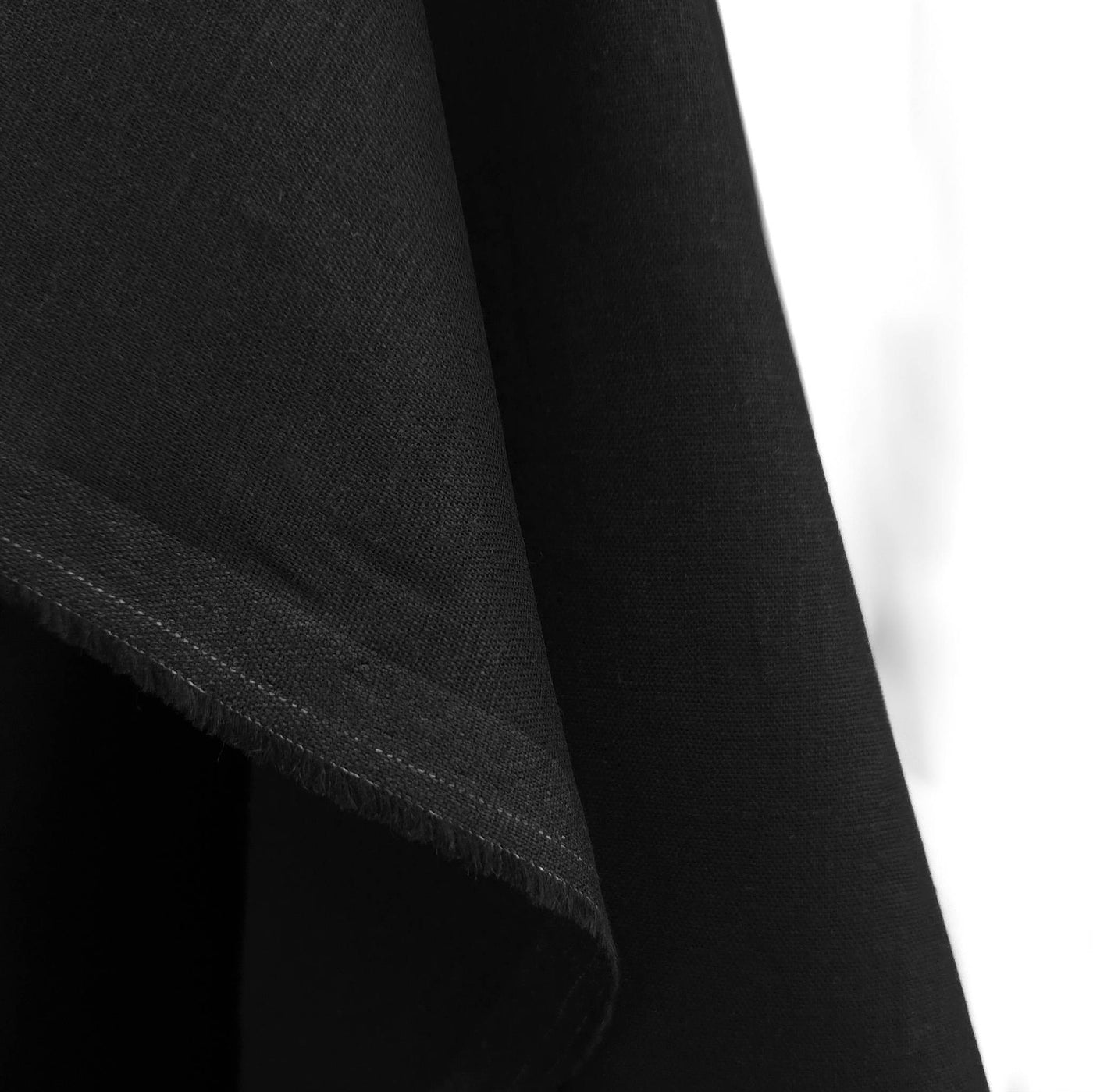 Stretch Rayon Linen Blend | Black | 115 cm | END OF ROLL