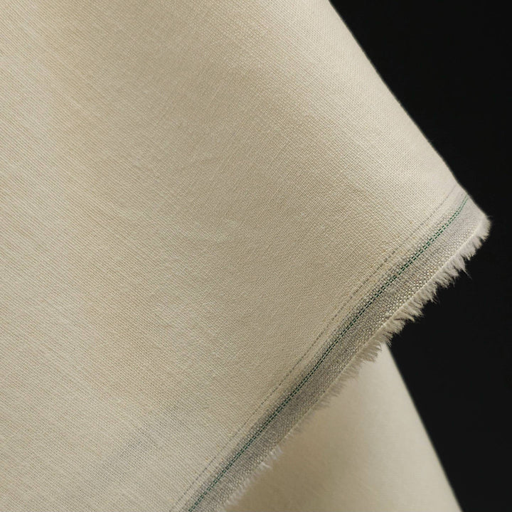 Tissu Lin Léger Extensible - Largeur 1.50m - Couleur écru - Vendu Au Mètre (48m Disponibles)
