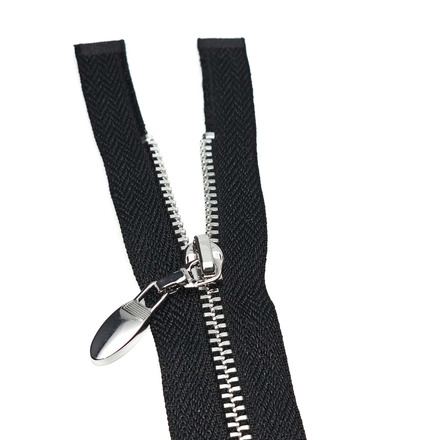 Open End Zipper | Nickel | Black | 22" - 55 cm