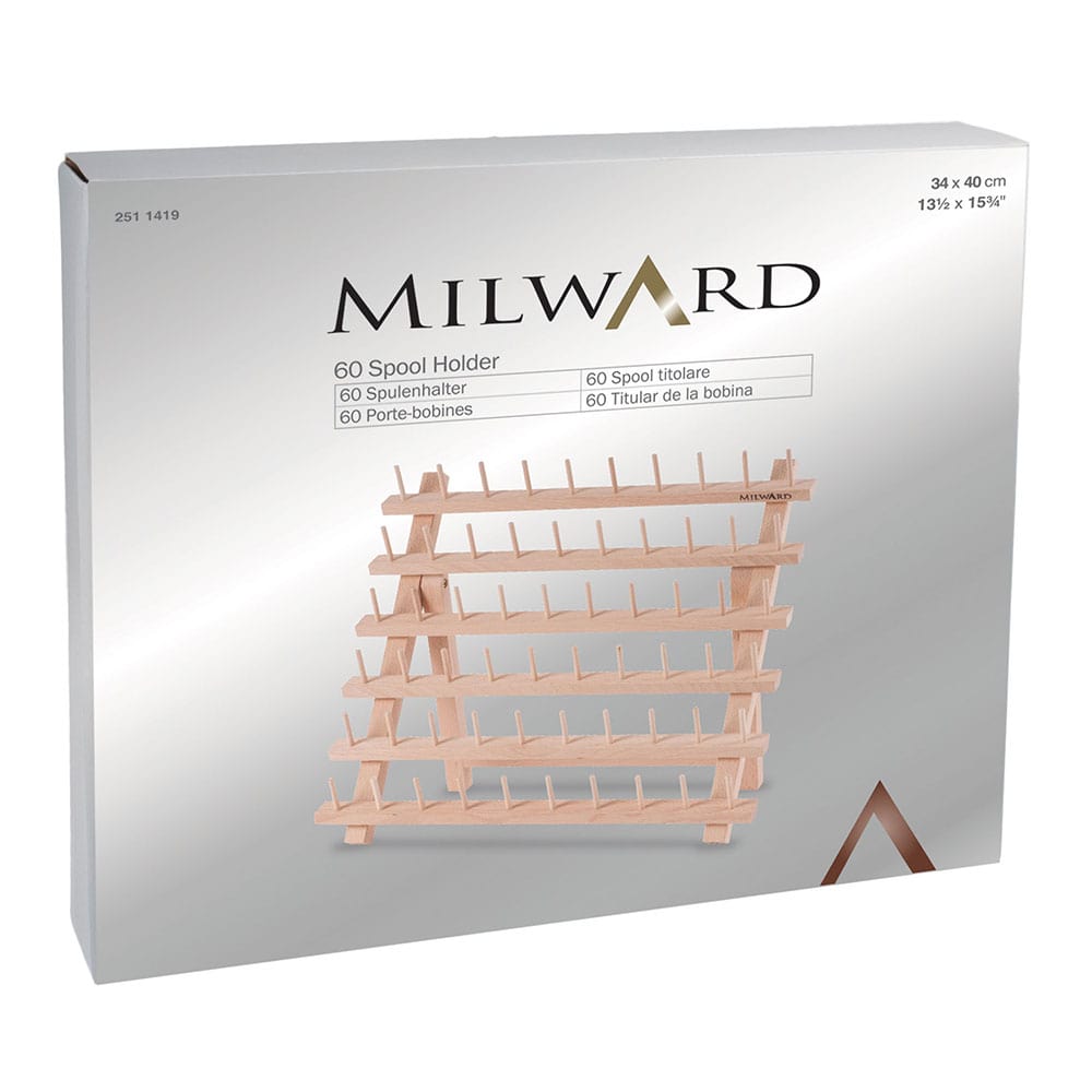 Milward | 60 Spool Wooden Thread Stand  | Beech Wood