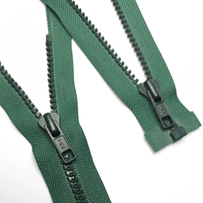 YKK | Open End Zipper | Molded Plastic | Bottle Green | #5 | 22 '' - 56 cm