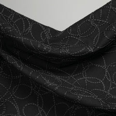 Textured Felt Fabric | Raised Cord Embellishment | Black | Designer Deadstock