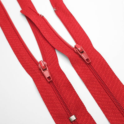 KKF | Closed End Nylon Coil Zipper | Red | #3 | 7 1/2'' - 19 cm