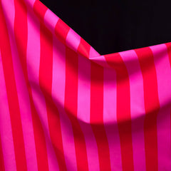 4-Way Stretch Swim Fabric | Cherry Pop Stripes | Red & Pink | Les Tissées Exclusive