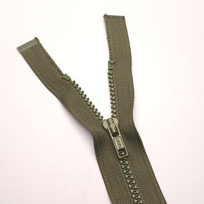 KKF Open-End Zipper | Molded Plastic | #3 | 13'' - 33 cm | Khaki