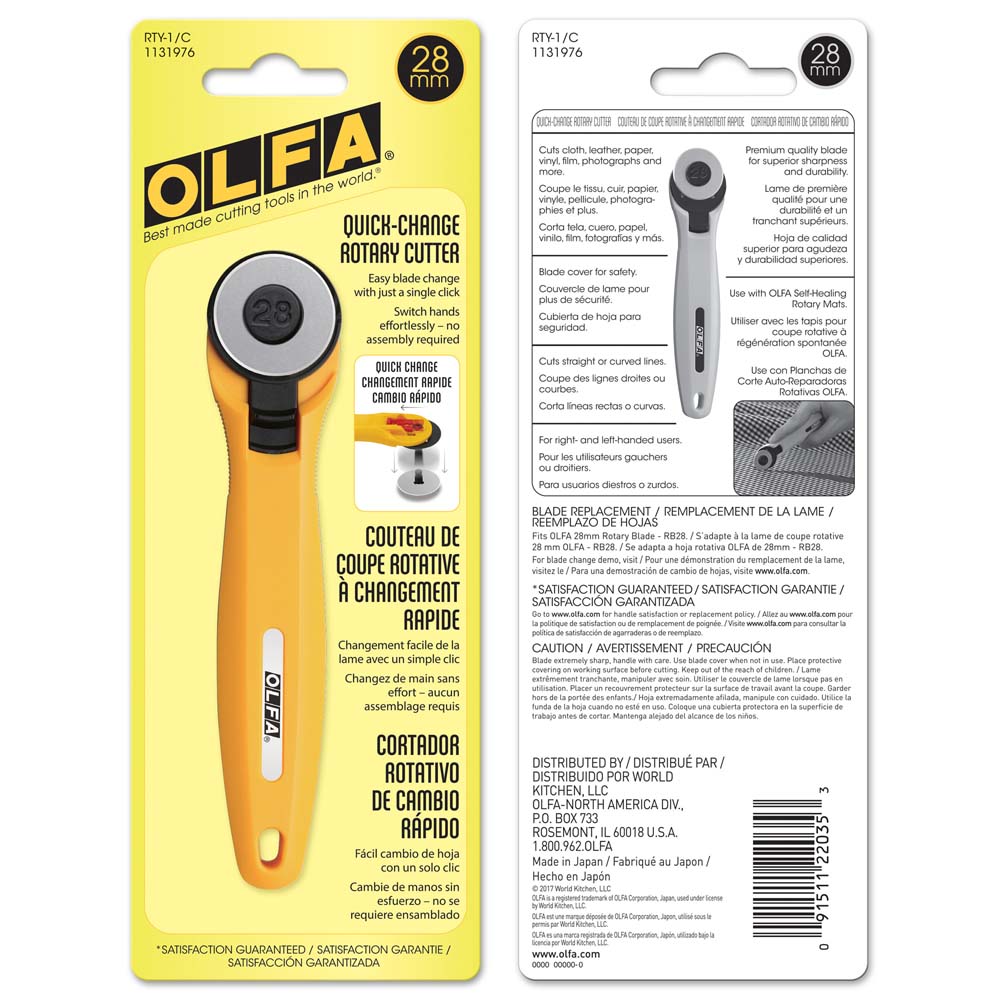 OLFA RTY-1/C - Quick Change 28mm Rotary Cutter