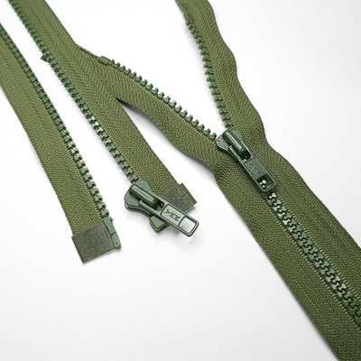 YKK | Open-End Zipper | Molded Plastic | Khaki Green | #5 | 20 3/4'' - 52.5 cm