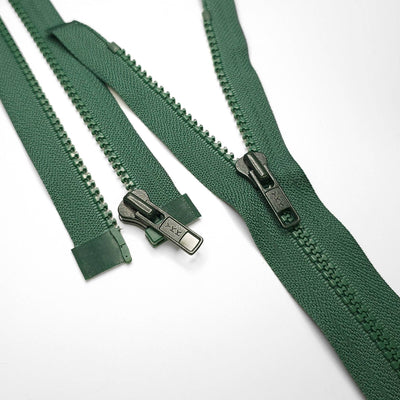 YKK | Open-End Zipper | Molded Plastic | Green | #5