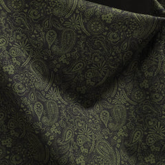 Cotton Half Panama Canvas Fabric – Paisley | Navy & Olive Green