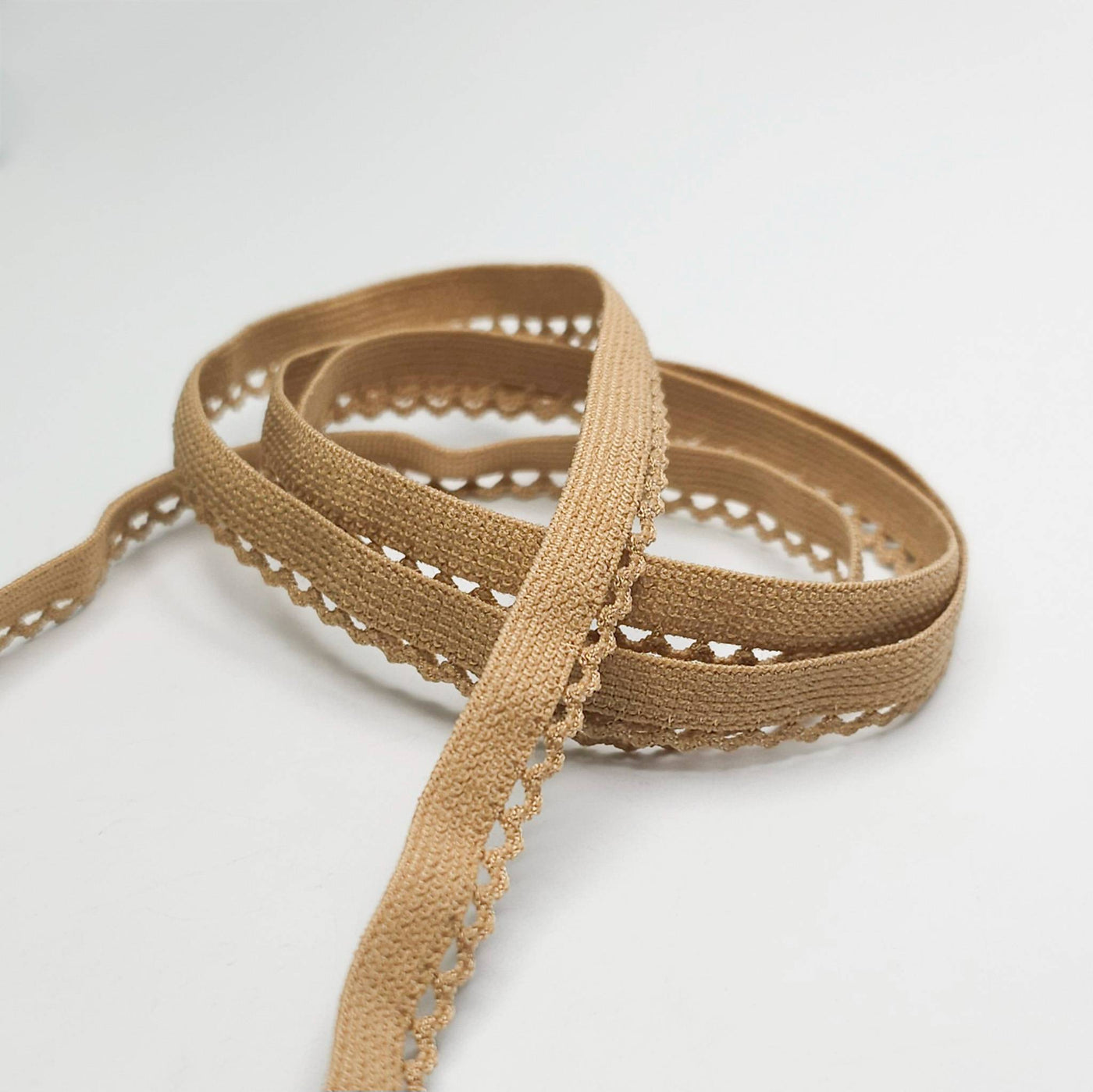 Picot Edge Elastic | Camel | 10 mm - 3/8"