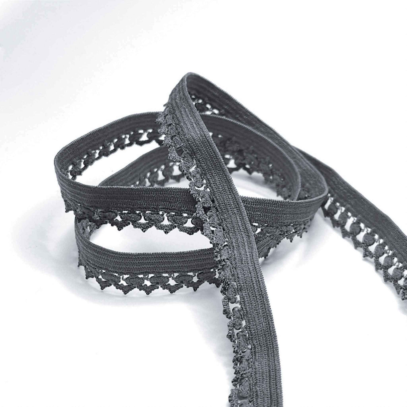 Picot Edge Elastic | Dark Gray | 13 mm - 1/2"