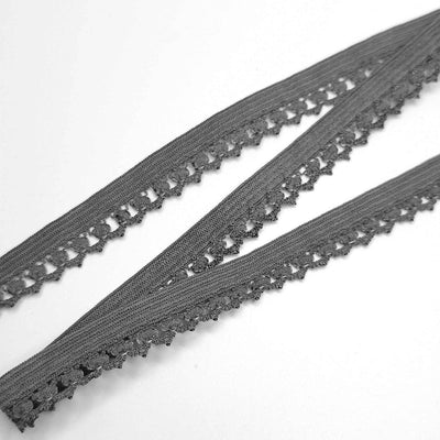Picot Edge Elastic | Dark Gray | 13 mm - 1/2"