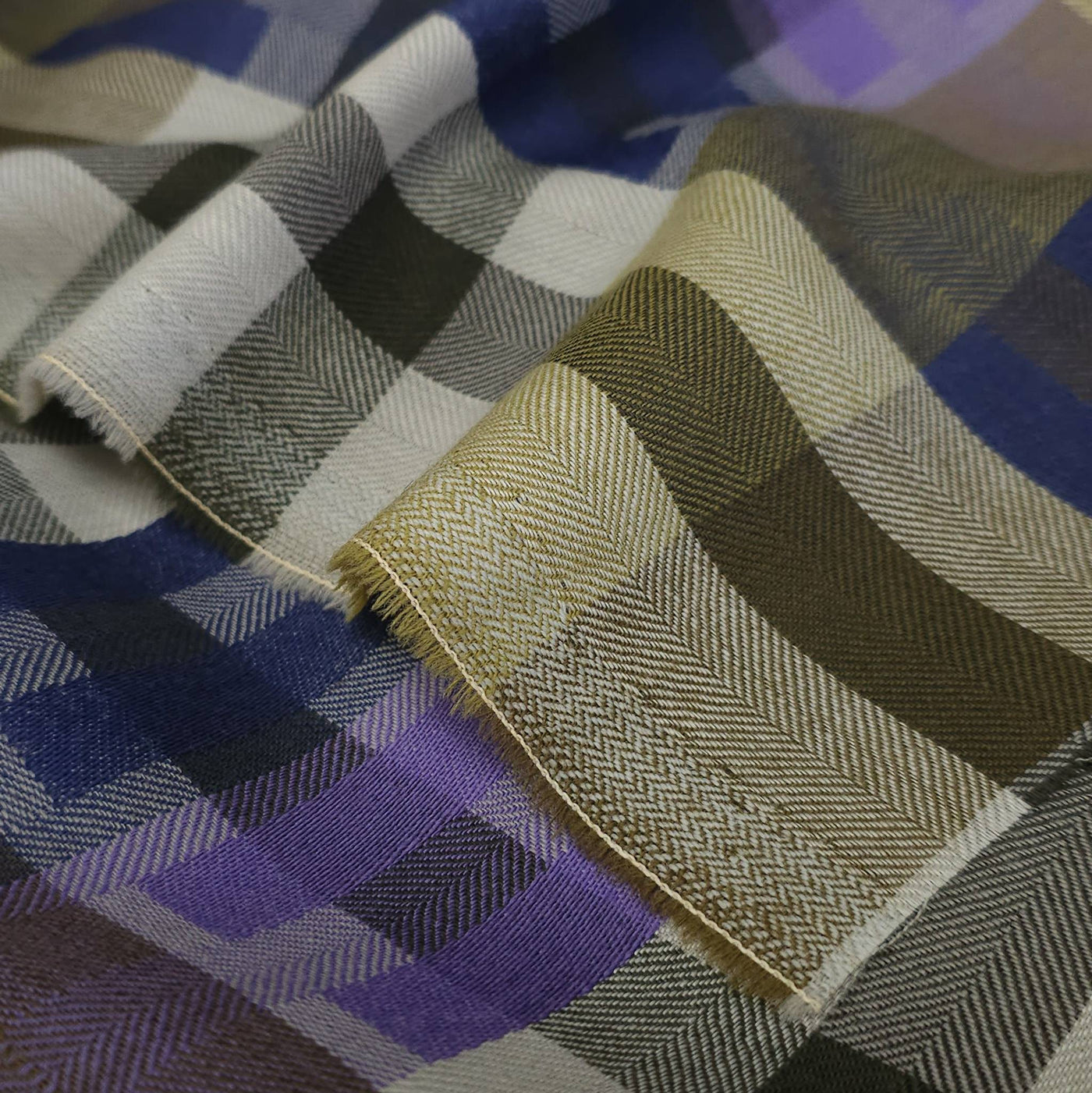 Wool Blend | Lightweight Twill Check | Highland Soft
