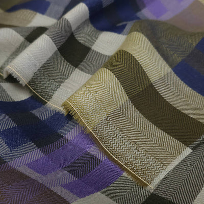 Wool Blend | Lightweight Twill Check | Highland Soft