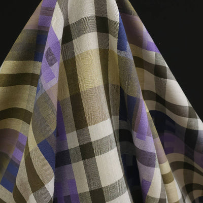 Wool Blend | Lightweight Twill Check | Highland Soft