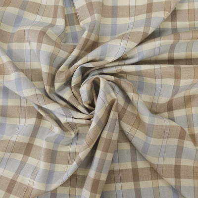 Lightweight Silk Wool Plaid Twill | Sand & Sky Herringbone Check