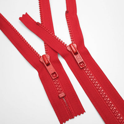YKK Closed End Zipper | Molded Plastic | Red | #5 | 8'' - 20cm
