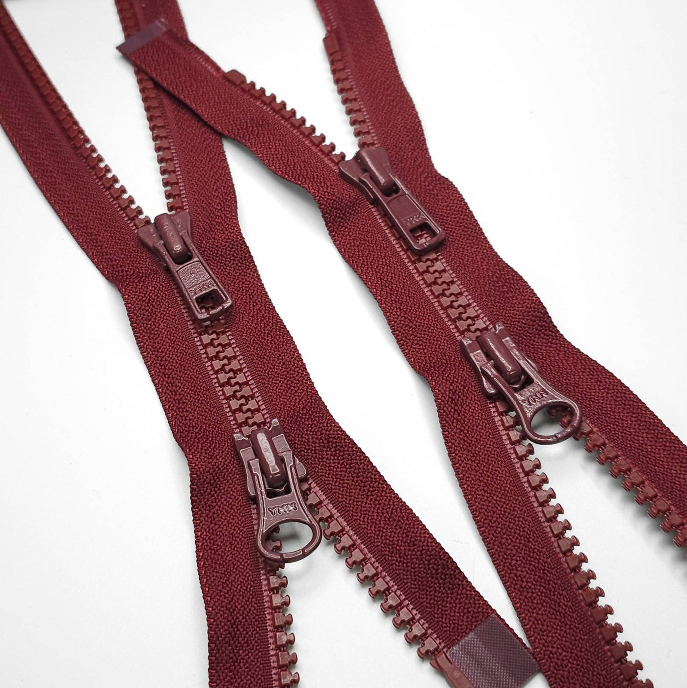 YKK | Open-End Zipper | Molded Plastic | 2 Ways | Maroon Red | #5 | 20'' - 51 cm