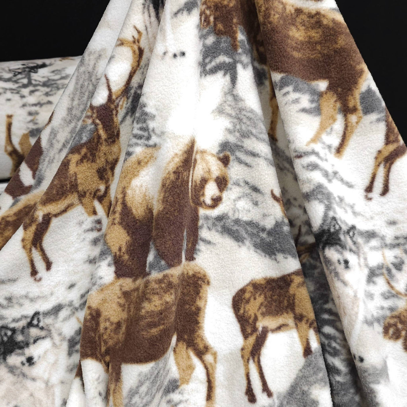 Polar Fleece | Majestic Beasts | Soft Brown