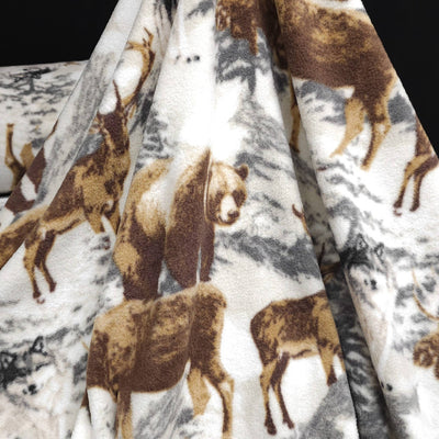 Polar Fleece | Majestic Beasts | Soft Brown