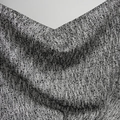 Wool & Polyester Tweed Fabric | Pre-Lined | Black & White