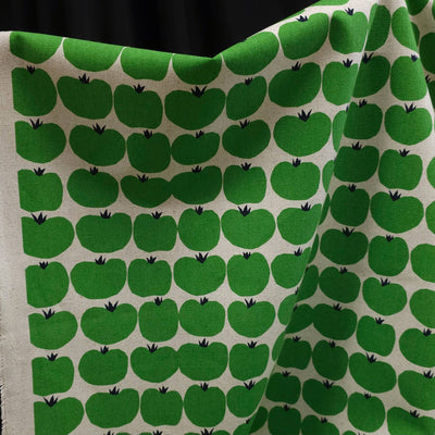 Cotton Flax Print Canvas | Tomatoes | By Robert Kaufman | Green