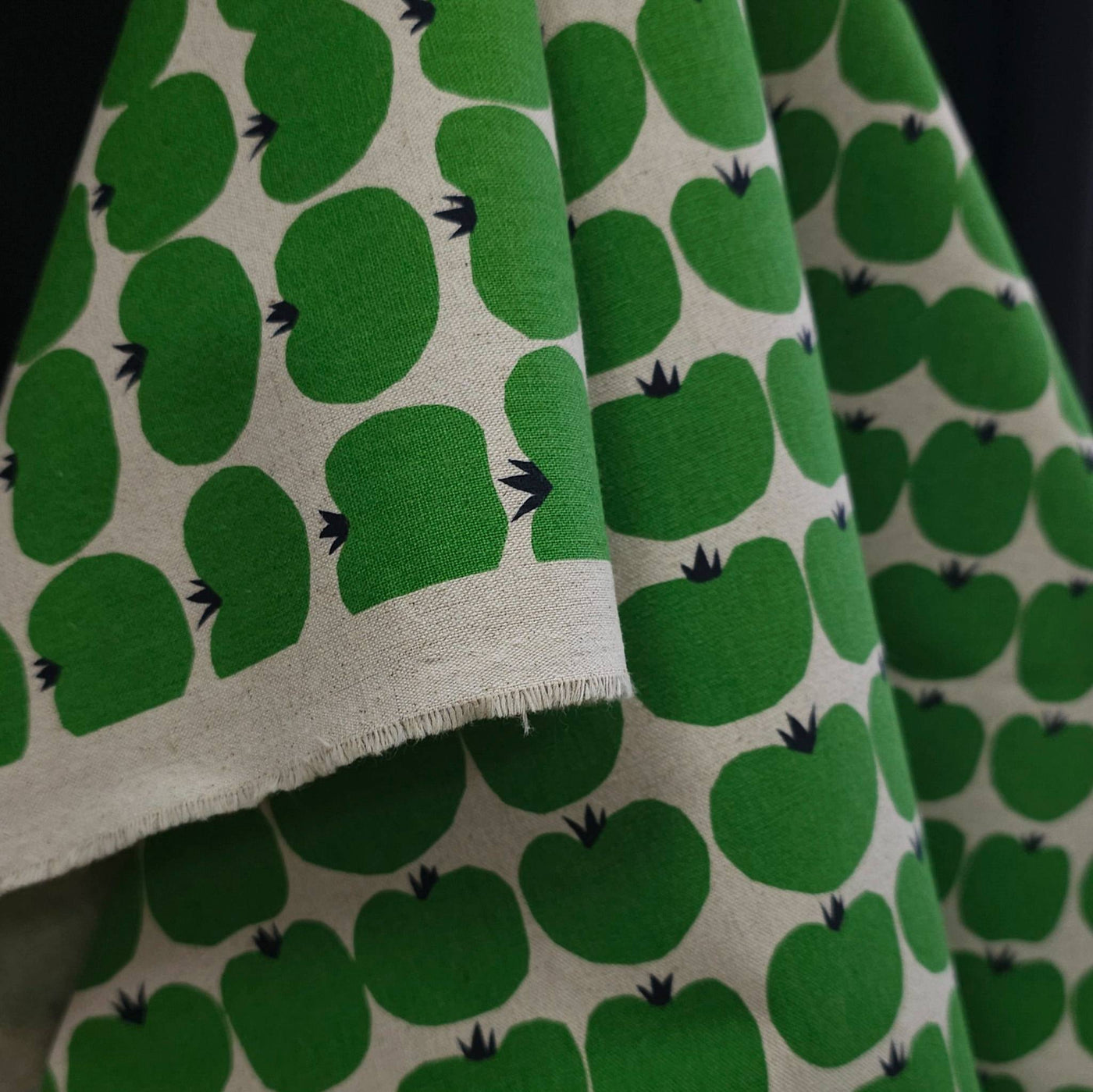 Cotton Flax Print Canvas | Tomatoes | By Robert Kaufman | Green