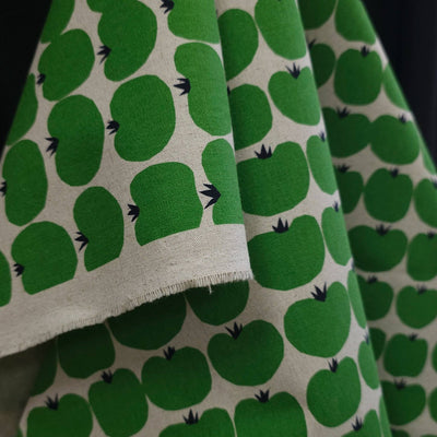 Cotton Flax Print Canvas | Tomatoes | By Robert Kaufman | Green