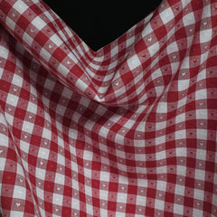 Yarn Dyed | 100% Cotton | Queen of Hearts | Gingham Hearts | Cherry | Fableism