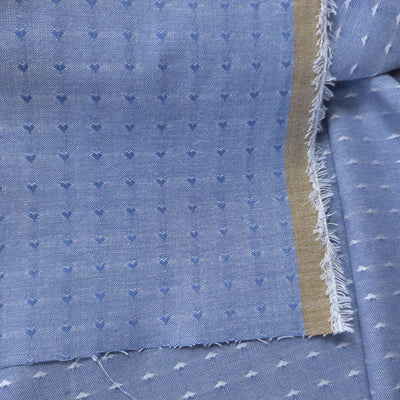 Yarn Dyed | 100% Cotton | Dobby Hearts | Alice Blue | Fableism