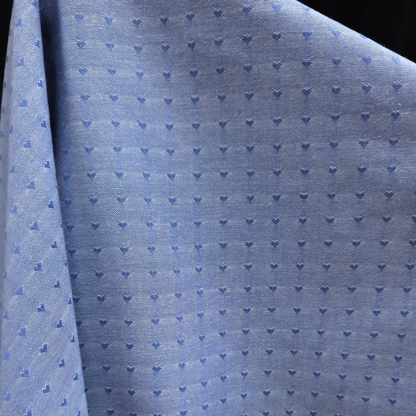 Yarn Dyed | 100% Cotton | Dobby Hearts | Alice Blue | Fableism