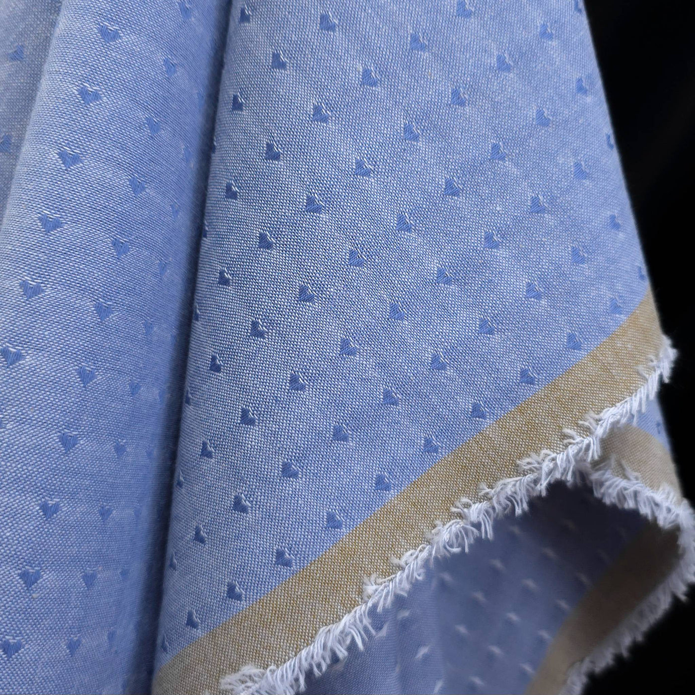 Yarn Dyed | 100% Cotton | Dobby Hearts | Alice Blue | Fableism