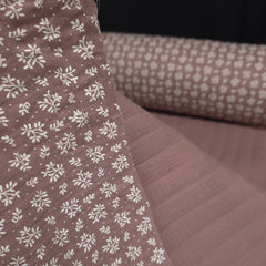 Double Gaze Matelassée réversible | Floral Châtaigne & Uni