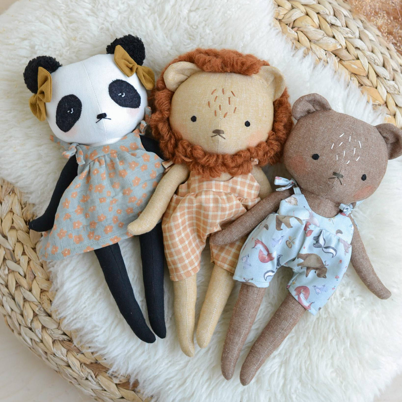 PDF Sewing Pattern | Bear, Lion, Panda Stuffed Animal | Mes Petites Lunes
