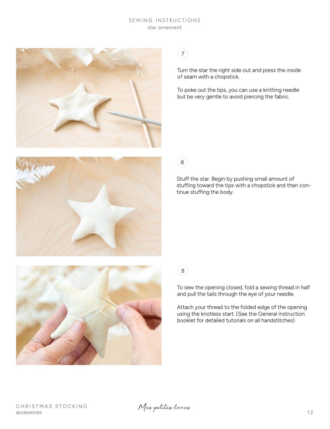 PDF Sewing Pattern | Christmas Stocking with Ornements | Mes Petites Lunes