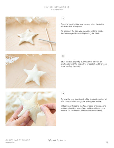 PDF Sewing Pattern | Christmas Stocking with Ornements | Mes Petites Lunes