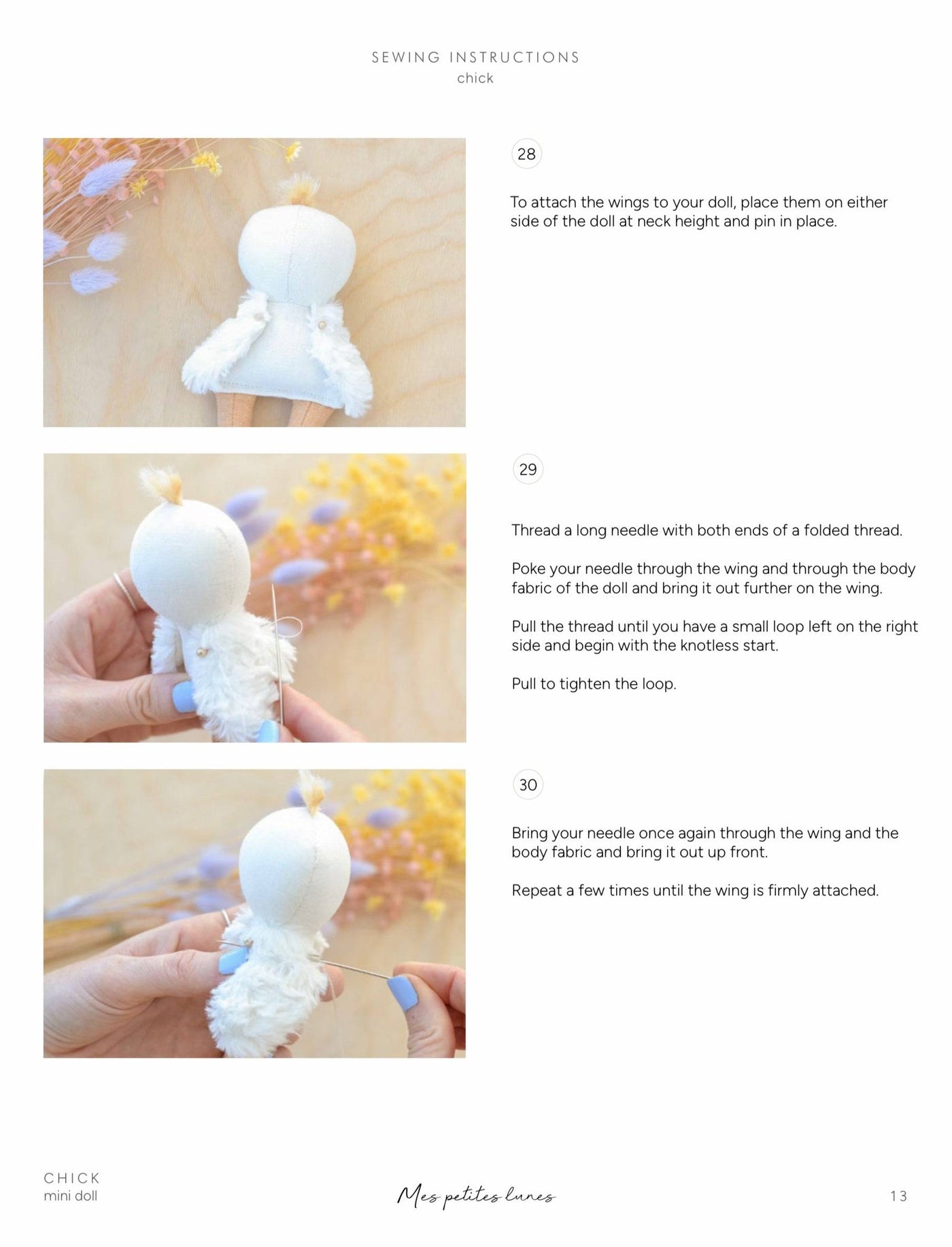 PDF Sewing Pattern | Mini Chick doll + Easter egg bed | Mes Petites Lunes