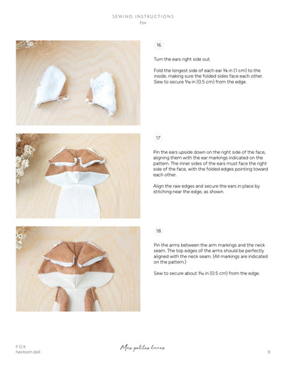 PDF Sewing Pattern | Fox Stuffed Animal | Mes Petites Lunes